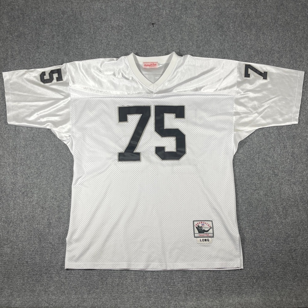 Vintage Mitchell & Ness LA Raiders Howie Long #75 Stitched Jersey White Size 54
